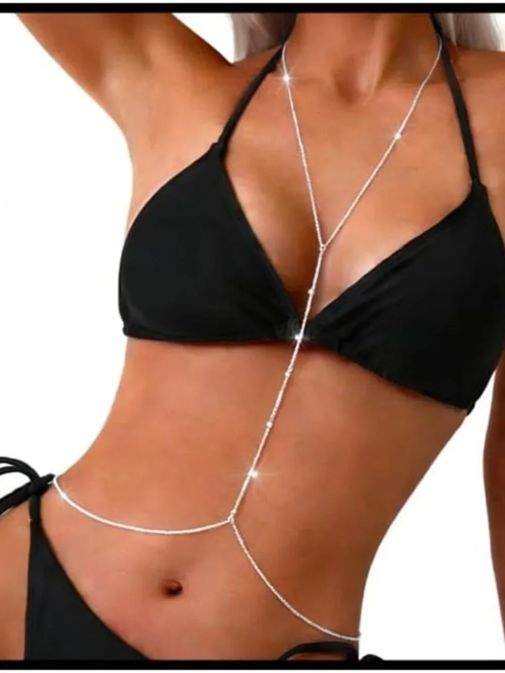 Body Chain Crossover Thin Bra Bikini Waist Belly Body Chains Beach Body Necklace